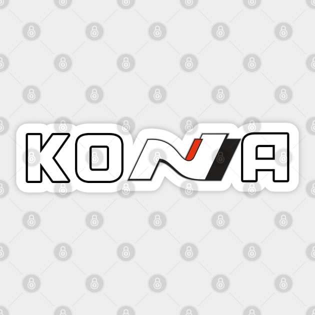 Kona N (Bigger) White Sticker by CarEnthusast